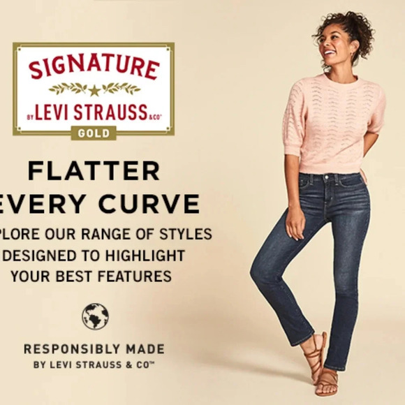 Signature by Levi Strauss & Co. Gold Label Totally Shaping Bootcut Jeans sz 8 - Picture 12 of 12